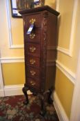 * Antique Mahogany 6 Drawer Cabinet with Bowed Legs. This lot is located in the Morning Room