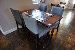 * 2 x Dining Room Tables 700 x 700 and 4 Upholstered Chairs. This lot is located in the Restaurant