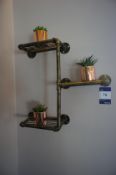 * Industrial Style Shelving to wall. This lot is located in the Restaurant