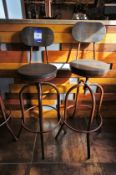 * 2 x Bespoke Industrial Tyre Bar Stools. This lot is located in the Restaurant Bar.