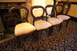 * 4 Antique Part Upholstered Dining Room Chairs. This lot is located in the Marble Room