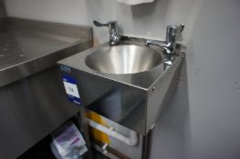 * Basix Stainless Steel Hand Wash Sink 300x300m. This lot is located in the Main Kitchen