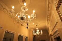 * 2 x Multi Light Glass and Crystal Chandeliers.