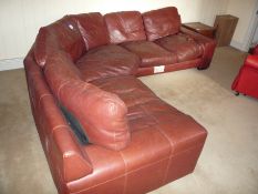 * Large Leather Corner Sofa. This lot is located in the Hutten Flat