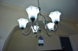 * 2 x Glass/Metal 5 Light Fitting. This lot is located in the Small Bar Off Kitchen (Old Range -