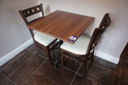 * Dining Room Table 700 x 700 with 2 Ladder Backed Dining Room Chairs. This lot is located in the