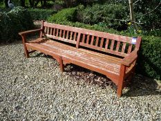 * Large Wood OutDoor Bench approx 2500 Long. This lot is located Outside