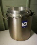 * 3 Various Large Cooking Pots. This lot is located in the Shed Side of Kitchen