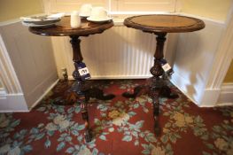 * 2 x Antique Circular Lamp Tables. This lot is located in the Morning Room