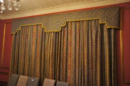* 4 x Various Red/Green Curtains and Pelmets. This lot is located in the Garden Room