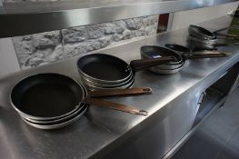 * Quantity of Genware Hob to Oven Frying Pans. This lot is located in the Main Kitchen