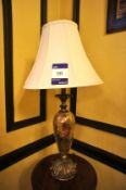 * Antique Effect Glass/Resin Table Lamp and Shade. This lot is located in the Marble Room