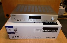 Rotel A12 Stereo Integrated Amplifier, silver (on display) – RRP £700