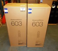 Pair of Bowers & Wilkins 603 Black Speakers (boxed) – RRP £1,249