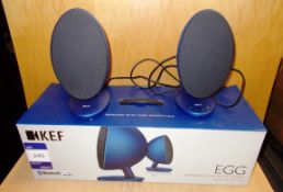 Pair of Kef Egg Wireless High Res Music System, blue (on display) – RRP £299