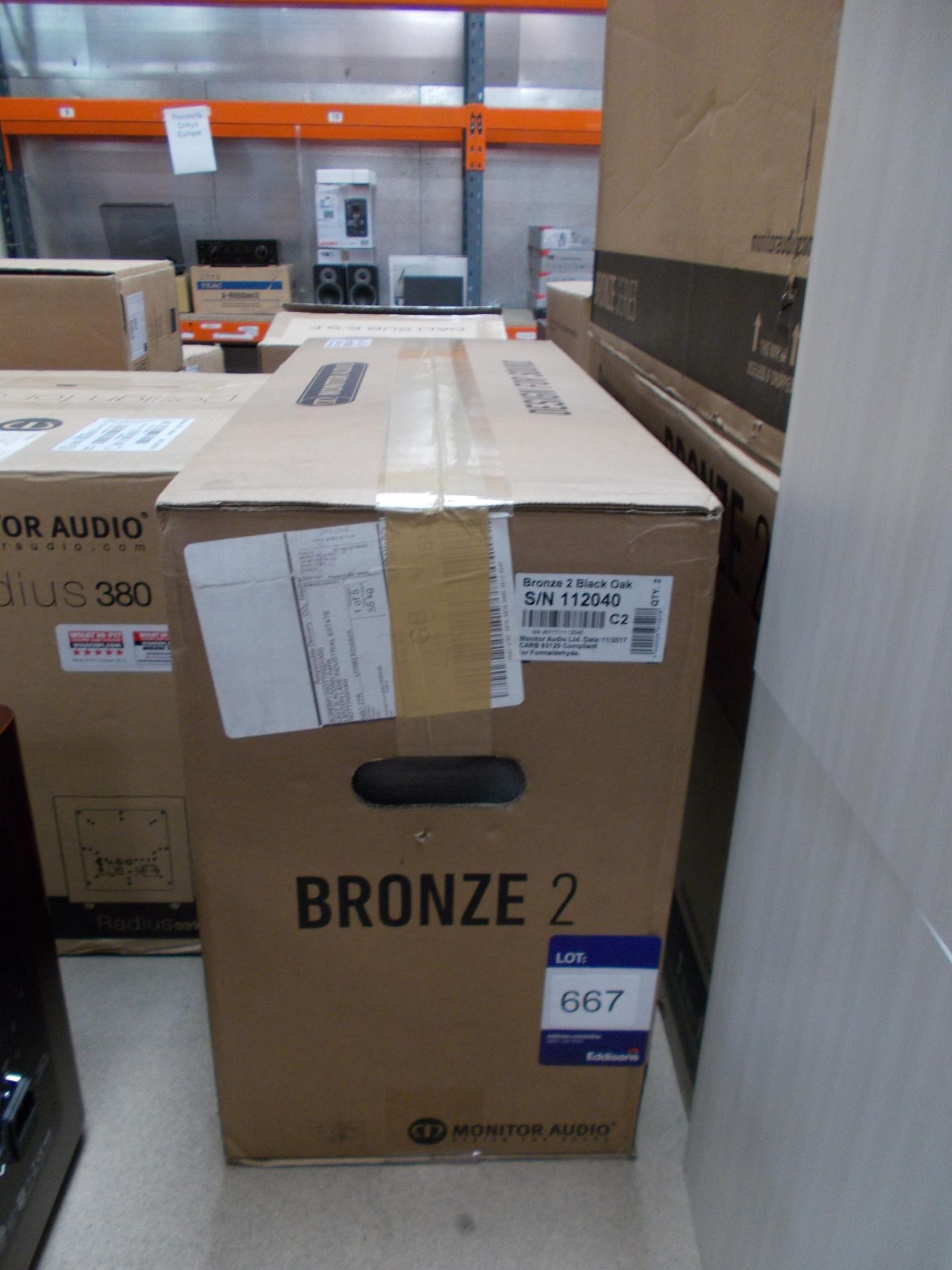 Pair of Monitor Audio Bronze 2 Black Oak Speakers (boxed) – RRP £279