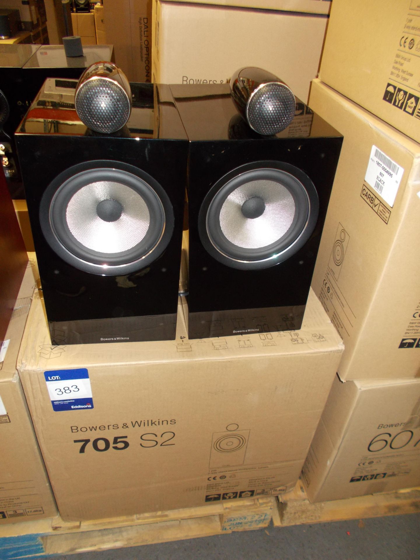 Pair of Bowers & Wilkins 705S2 Black Speakers (on display) – RRP £1799