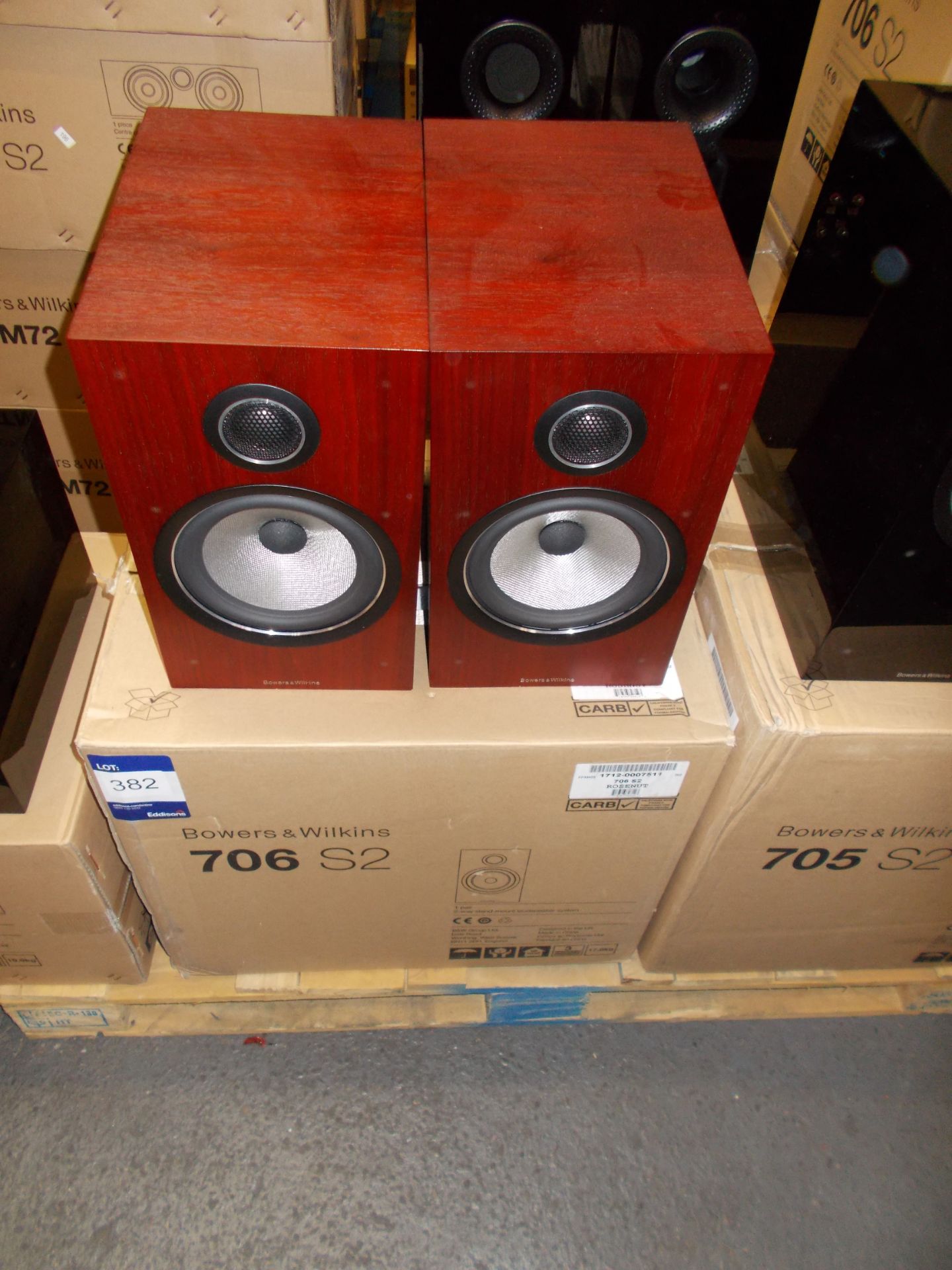 Pair of Bowers & Wilkins 706S2 Rose Nut Speakers (on display) – RRP £1099