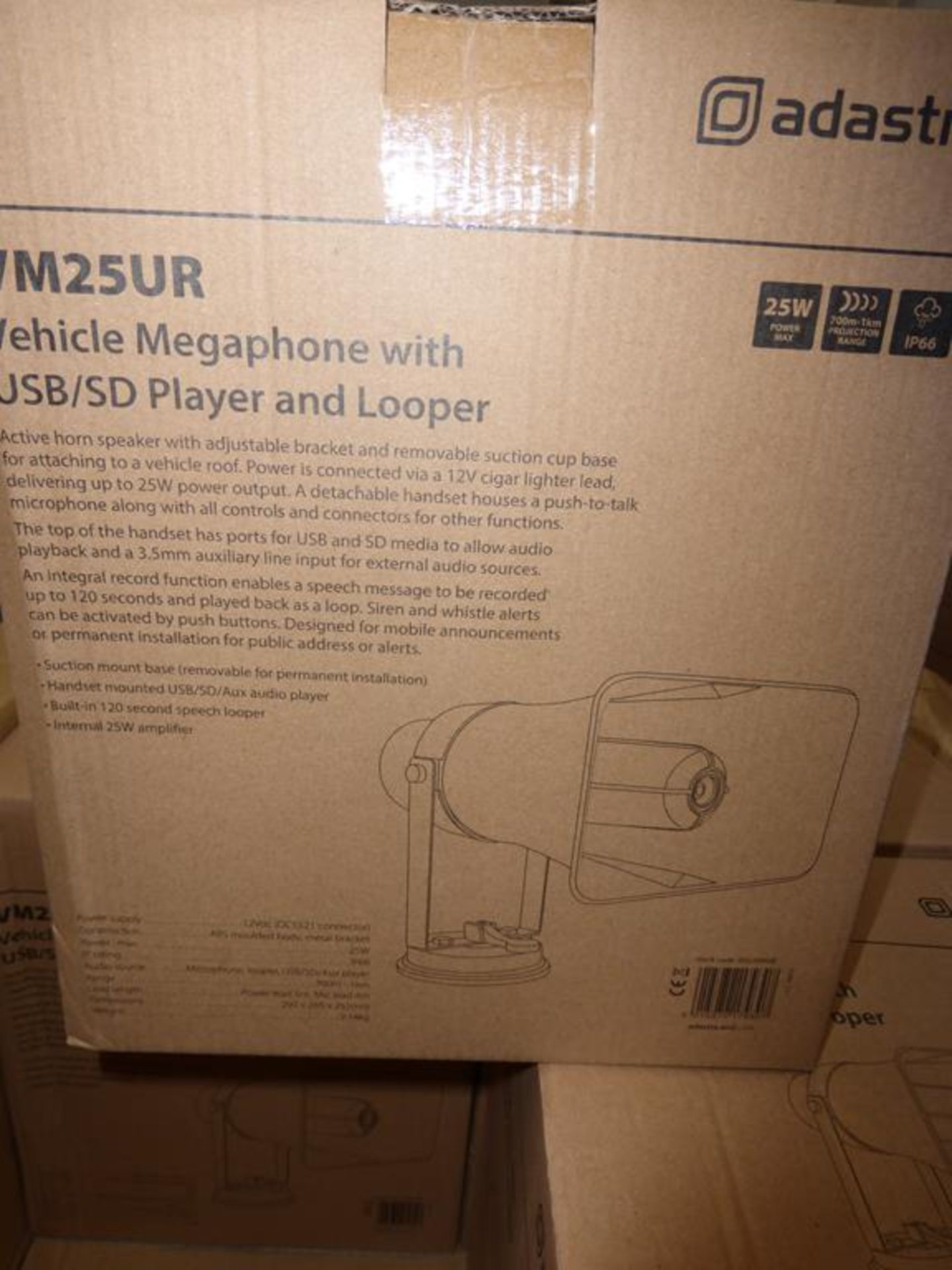 * 4 x Adastra VM25UR Vehicle Megaphones, RRP £44 each, VM25UR - Image 2 of 3