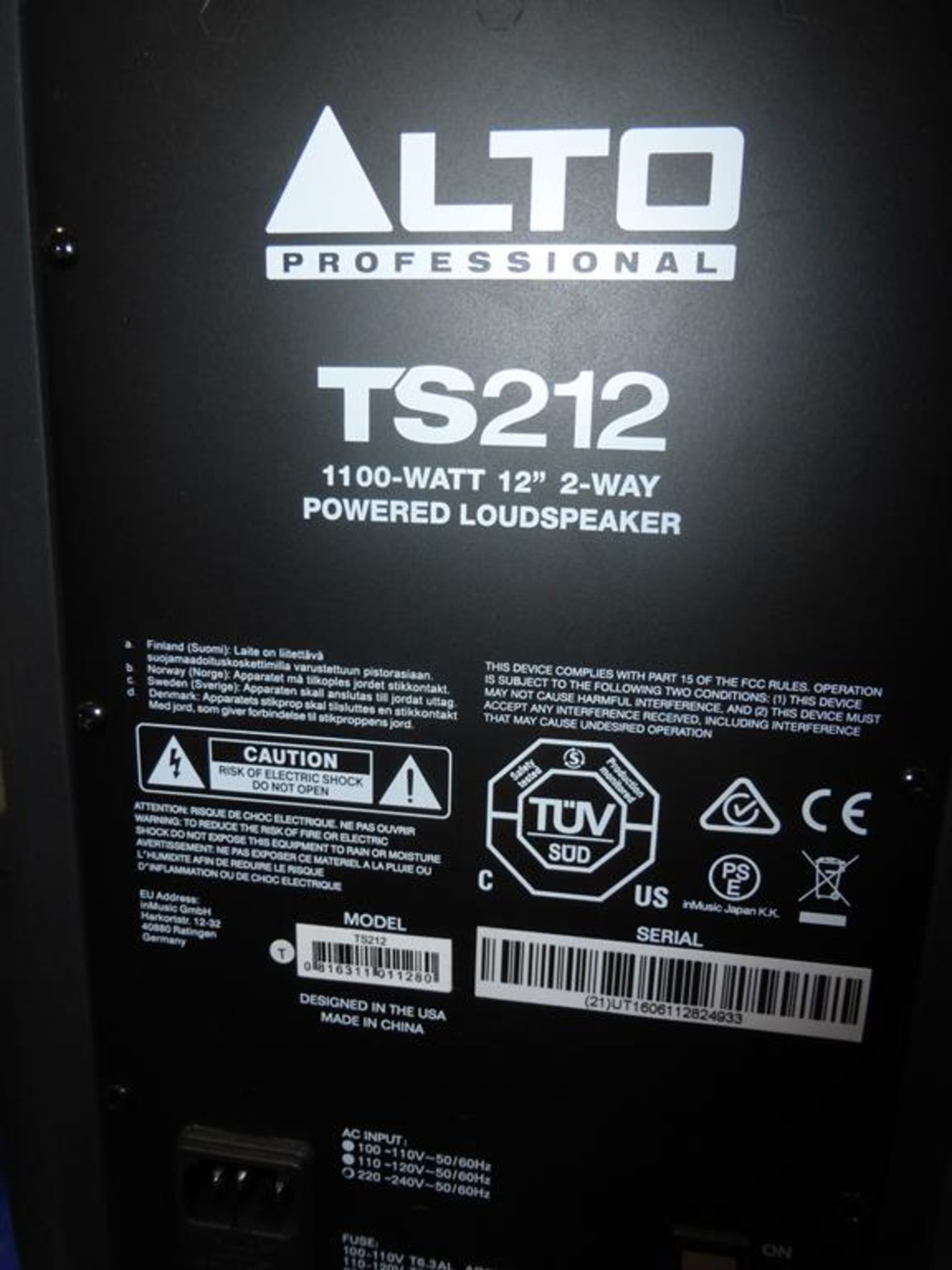 * An Alto TS212 1100W 12'' 2 way powered Loudspeaker (RRP £260) - Image 3 of 3