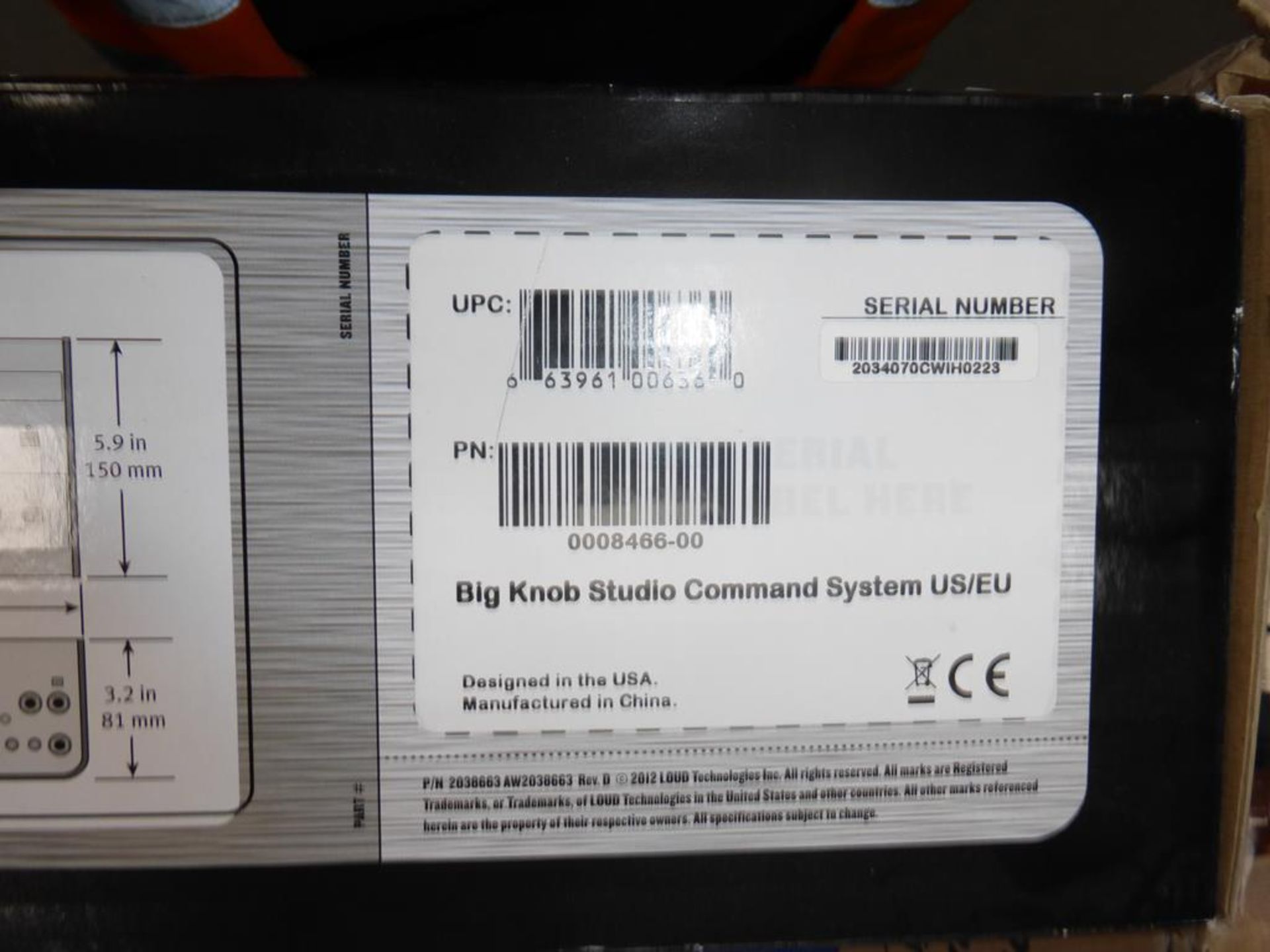 * A Mackie Big Knob Studio Command System (RRP £250) - Image 3 of 3
