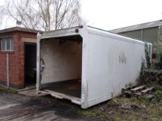 Lorry box body, currently used for storage purposes. Excluding contents where lotted