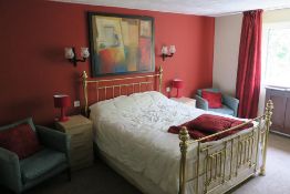 * Private Room. Contents to include Brass Effect Double Bed, Two Bedside Units with Lamps, Two
