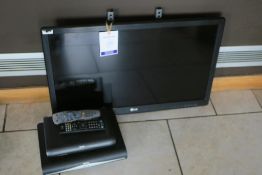 * An LG Television Model LG 32LS 3500 (and remote) with Part Wall Fitting together with Two Sky HD