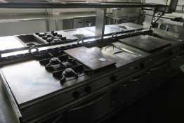 * A Complete S/S Cooking Island to include Gas Barons Made Oven, Burners, Hot Plates etc. (H 85cm