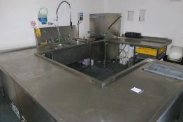 * A Complete Stainless Steel Washing Station to include a Waste Disposal Bench with Integral