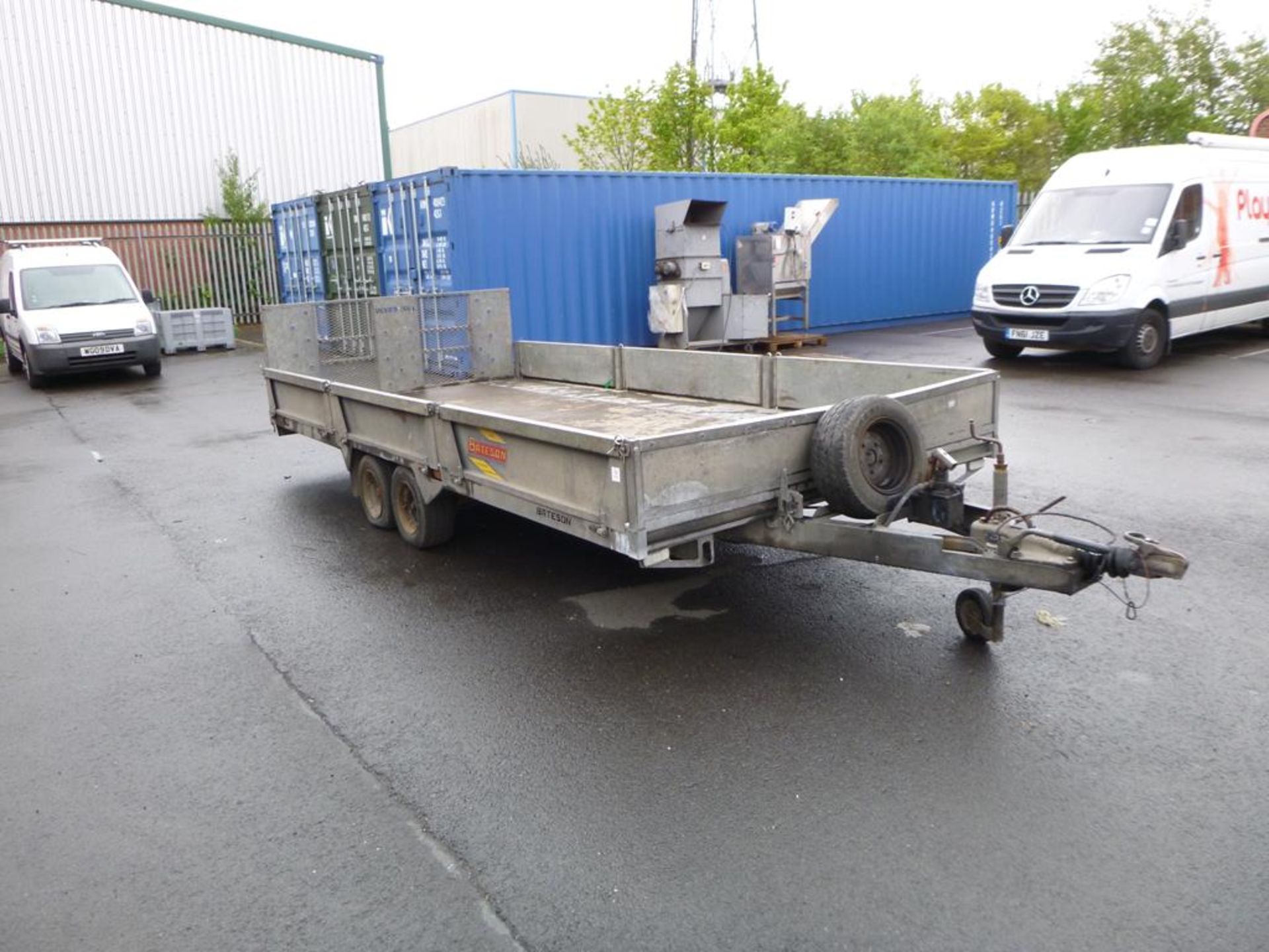 * A Bateson Twin Axle Tilt Bed Car/ Plant Trailer with Galvanised Body and Drop Down Sides, Spare W - Image 2 of 10