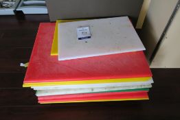 * A Quantity of Coloured Chopping Boards. This lot is Buyer to Remove. This lot is located at Clough