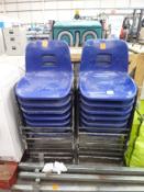 14 x Blue Stackable Chairs