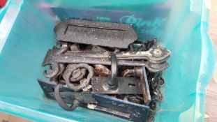 A Box of Assorted Black Door Furniture/Fittings (est £25-£50)