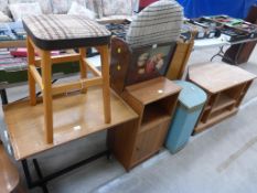 Miscellaneous Furniture to comprise TV Stand, Bed Table, Bedside Cabinet, Linen Basket HeadBoard,