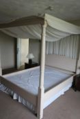 * Painted Four Poster Bed without Mattress. This lot is Buyer to Remove. This lot is located at
