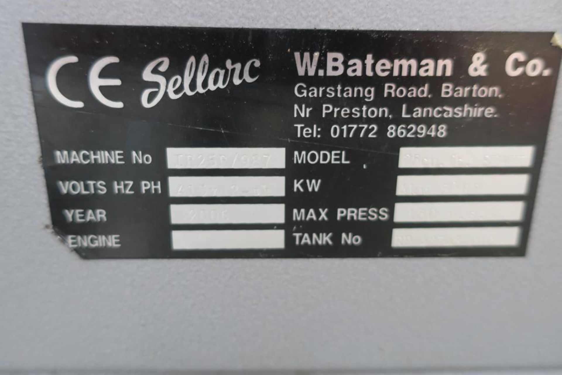 * A Sellarc IR25R Compressor 3PH. Please note there is a £5 plus VAT Lift Out Fee on this lot. - Image 4 of 7