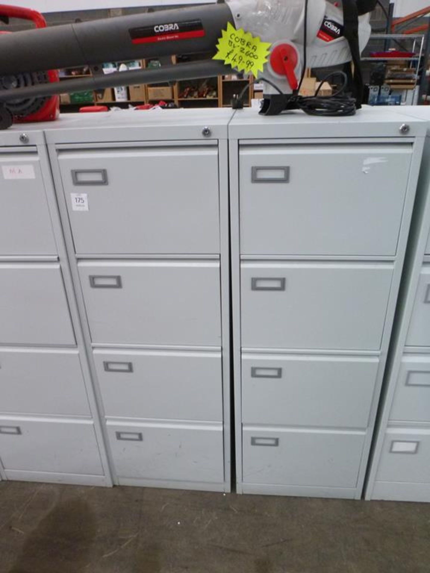 * 2 x 4 Drawer Metal Filing Cabinets