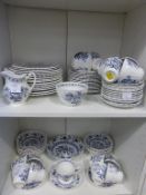 A Large Blue & White 'Blue Nordic' J.G. Meakin Tea Service (65+) (est £20-£30)