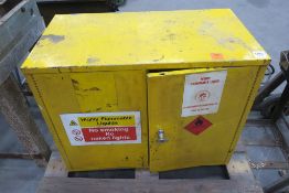 * Metal 2 Door Flammable Liquid Cabinet including contents 920 x 490 x 700H. Please note there is