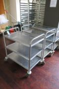 * Five Mobile Trolleys, Utensil Stores and Two Mobile Stainless Waste Bins together with Four
