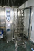 * A Gas Powered S/S Rational Self Cooking Centre (steam) with Integral Wheeled Trolley with