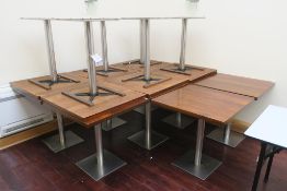 * Fourteen Square Laminated Tables (H 77cm, 76cm square) together with Folding Table (H 76cm, L