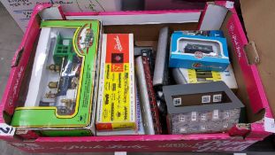 Model Railway - Four Boxes of Assorted Railway Items to include a Box of Hornby O-Gauge Empty
