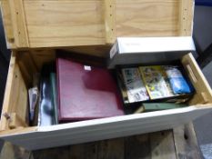 Large Wooden Toy Box Containing World Stamp Collections (est £100-£200)