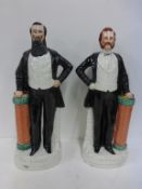 Pair of Staffordshire Figures of Ira Sankey and Dwight Moody. The American evangelists Moody and