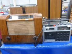 Wood effect Bush radio together with a Binatone Ranger portable radio (2) (est £20-40)