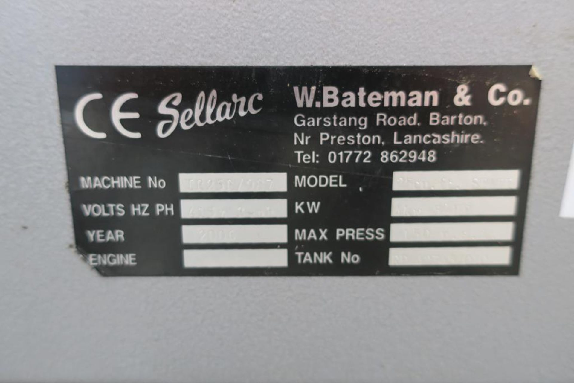 * A Sellarc IR25R Compressor 3PH. Please note there is a £5 plus VAT Lift Out Fee on this lot. - Image 3 of 7