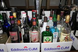 * Four Boxes of Alcohol - Part Bottles of Spirits etc. This lot is Buyer to Remove. This lot is