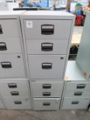 * 2 x Bisley 3 Drawer Metal Filing Cabinets